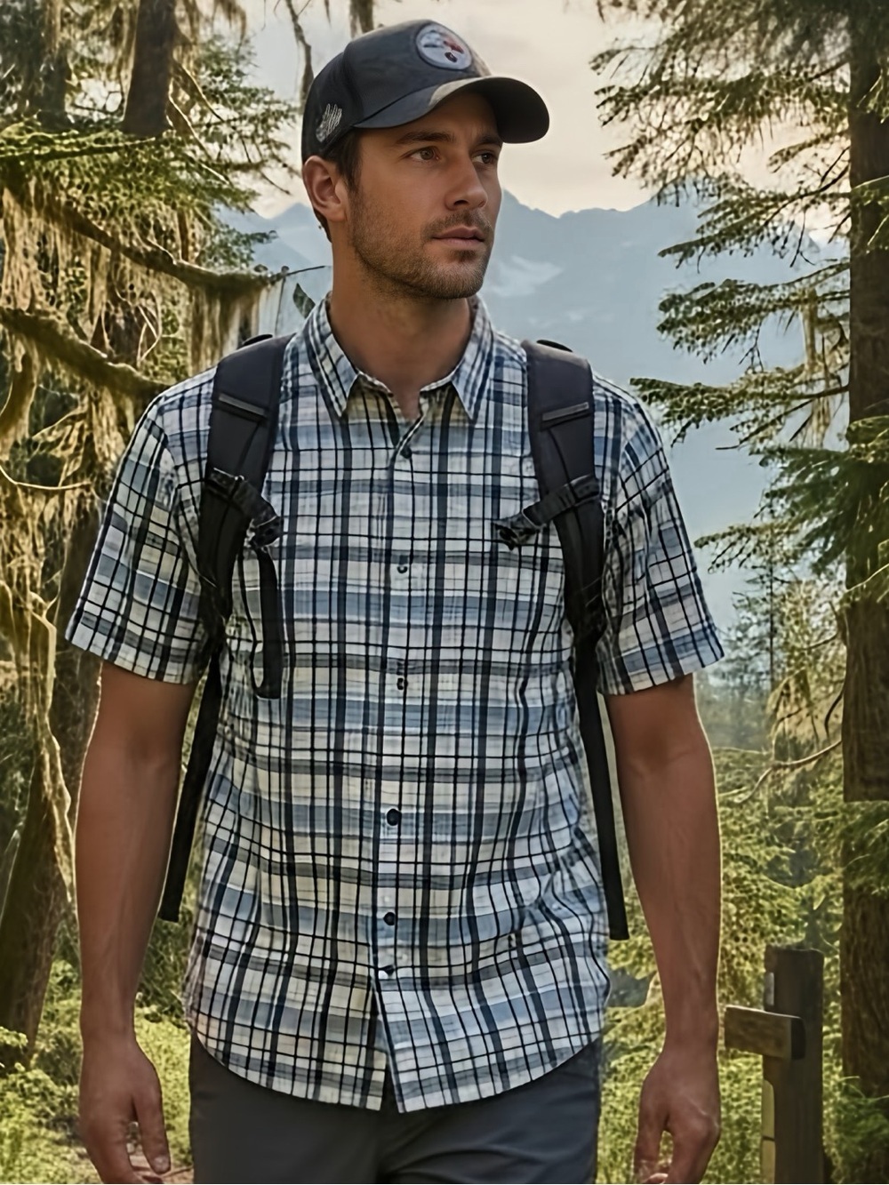 Patagonia Men’s Plaid Short Sleeve Button Down Shirt L Organic Cotton  Hiking